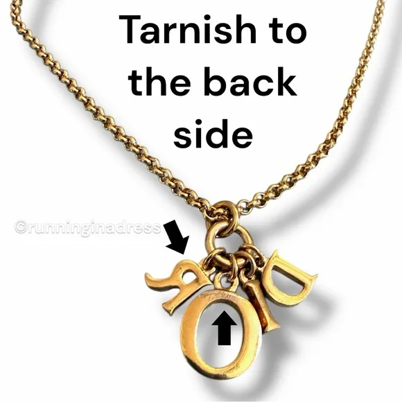 Christian Dior Gold & Crystal DIOR Spelled Out Charm Necklace Dio(r)evolution CD - Picture 10 of 10